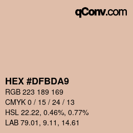 カラーコード: HEX #DFBDA9 | qconv.com