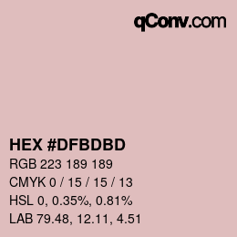 Farbcode: HEX #DFBDBD | qconv.com