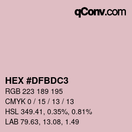 颜色代码: HEX #DFBDC3 | qconv.com