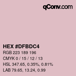 Color code: HEX #DFBDC4 | qconv.com