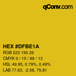 Color code: HEX #DFBE1A | qconv.com