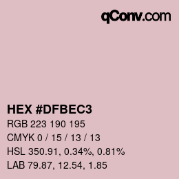 颜色代码: HEX #DFBEC3 | qconv.com