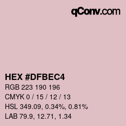 カラーコード: HEX #DFBEC4 | qconv.com