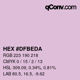 Color code: HEX #DFBEDA | qconv.com