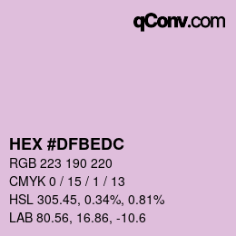 カラーコード: HEX #DFBEDC | qconv.com