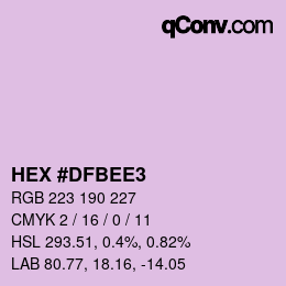 Color code: HEX #DFBEE3 | qconv.com