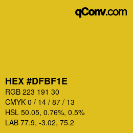 Color code: HEX #DFBF1E | qconv.com