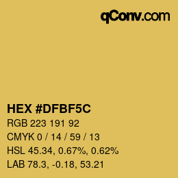 Color code: HEX #DFBF5C | qconv.com