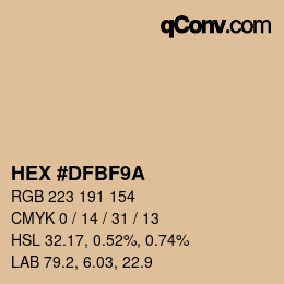 Color code: HEX #DFBF9A | qconv.com