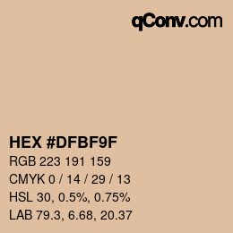 颜色代码: HEX #DFBF9F | qconv.com