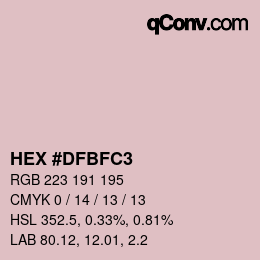 颜色代码: HEX #DFBFC3 | qconv.com