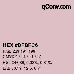 颜色代码: HEX #DFBFC6 | qconv.com