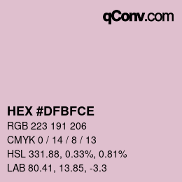 Color code: HEX #DFBFCE | qconv.com
