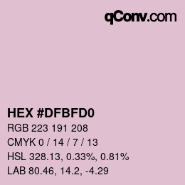 カラーコード: HEX #DFBFD0 | qconv.com