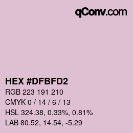 颜色代码: HEX #DFBFD2 | qconv.com