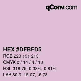 颜色代码: HEX #DFBFD5 | qconv.com
