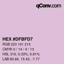 颜色代码: HEX #DFBFD7 | qconv.com