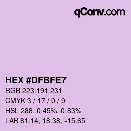 Color code: HEX #DFBFE7 | qconv.com