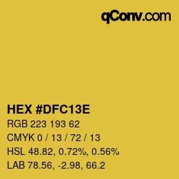 Color code: HEX #DFC13E | qconv.com