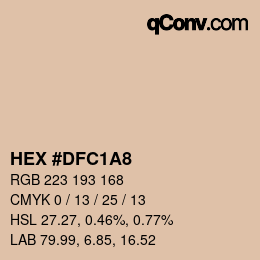 カラーコード: HEX #DFC1A8 | qconv.com
