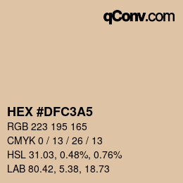 Farbcode: HEX #DFC3A5 | qconv.com