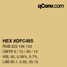 Color code: HEX #DFC485 | qconv.com