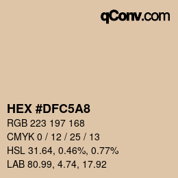 Color code: HEX #DFC5A8 | qconv.com