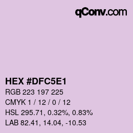 カラーコード: HEX #DFC5E1 | qconv.com