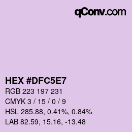 Farbcode: HEX #DFC5E7 | qconv.com