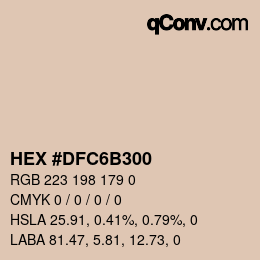 Color code: HEX #DFC6B300 | qconv.com