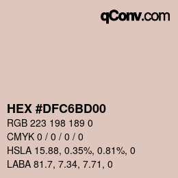颜色代码: HEX #DFC6BD00 | qconv.com