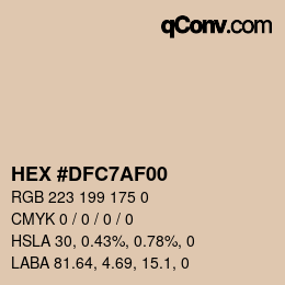 Color code: HEX #DFC7AF00 | qconv.com