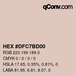 Color code: HEX #DFC7BD00 | qconv.com