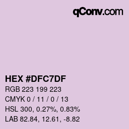 Farbcode: HEX #DFC7DF | qconv.com