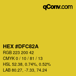 颜色代码: HEX #DFC82A | qconv.com