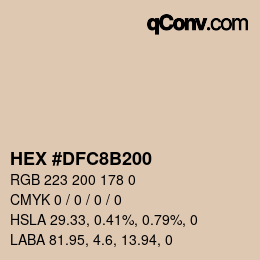 Color code: HEX #DFC8B200 | qconv.com