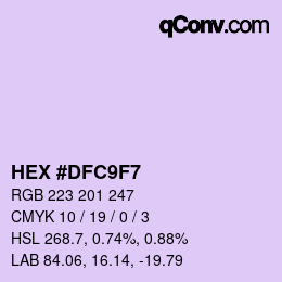 カラーコード: HEX #DFC9F7 | qconv.com