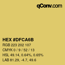 Color code: HEX #DFCA6B | qconv.com