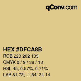 颜色代码: HEX #DFCA8B | qconv.com