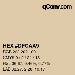 カラーコード: HEX #DFCAA9 | qconv.com
