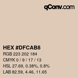カラーコード: HEX #DFCAB8 | qconv.com