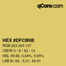 カラーコード: HEX #DFCB6B | qconv.com