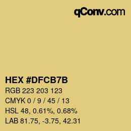 カラーコード: HEX #DFCB7B | qconv.com