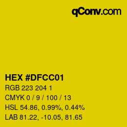 Color code: HEX #DFCC01 | qconv.com