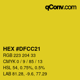 Color code: HEX #DFCC21 | qconv.com