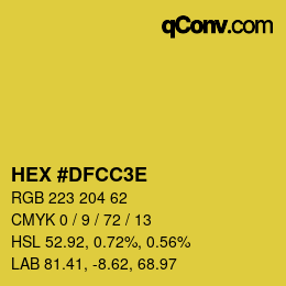 Farbcode: HEX #DFCC3E | qconv.com