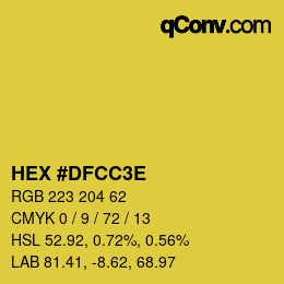 Code couleur: HEX #DFCC3E | qconv.com