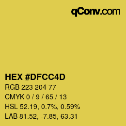 Color code: HEX #DFCC4D | qconv.com