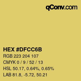 カラーコード: HEX #DFCC6B | qconv.com