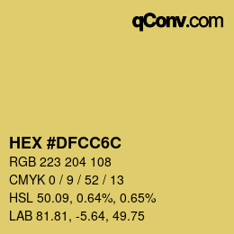 カラーコード: HEX #DFCC6C | qconv.com